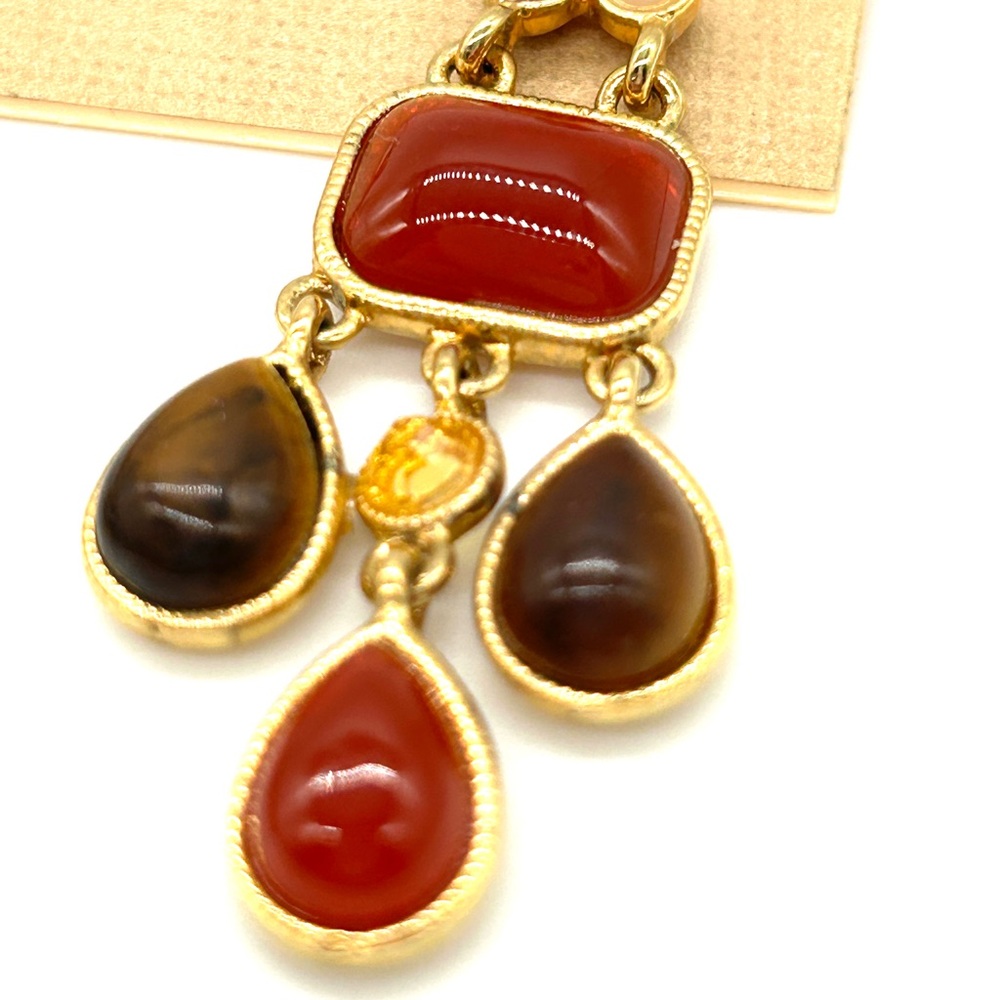 NWT Ralph Lauren Dangle Earrings & Gold Tone Graduated Bead Toggle Necklace 17" - Picture 5 of 16